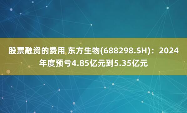 股票融资的费用 东方生物(688298.SH)：2024年度预亏4.85亿元到5.35亿元