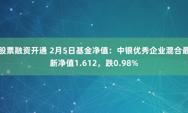 股票融资开通 2月5日基金净值：中银优秀企业混合最新净值1.612，跌0.98%