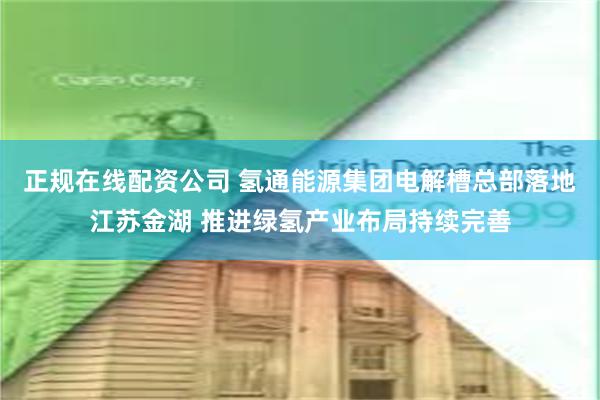 正规在线配资公司 氢通能源集团电解槽总部落地江苏金湖 推进绿氢产业布局持续完善